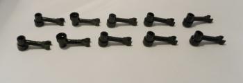 Preview: LEGO 10 x Stange Cliparm schwarz Black Bar 1x3 Clip and Stud Receptacle 4735