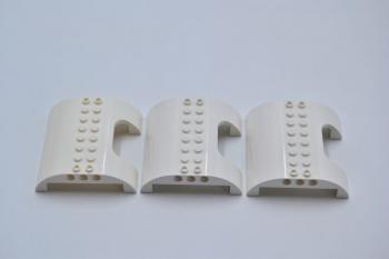 Preview: LEGO 3 x Dach gebogen weiÃŸ White Slope Curved 8x8x2 Double w. Cutout 54096