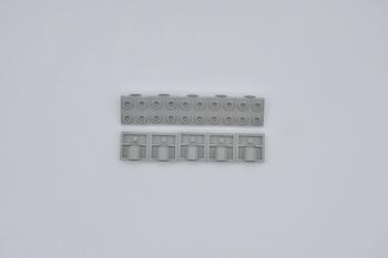 Preview: LEGO 10 x Platte 1 Loch althell grau Light Gray Plate 2x2 Pin Hole 2444