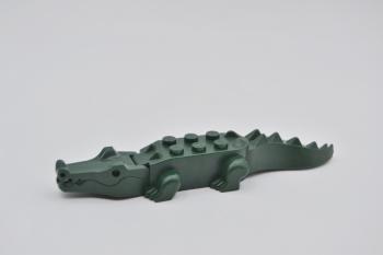 Preview: LEGO Tier Krokodil dunkelgrÃ¼n Dark Green Alligator Crocodile 8 Teeth 6026c01