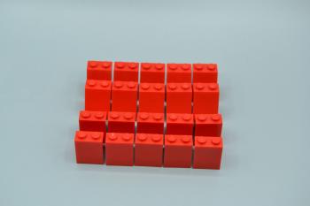 Preview: LEGO 20 x SchrÃ¤gstein rot Red Slope 65 2x2x2 with Bottom Tube 3678b