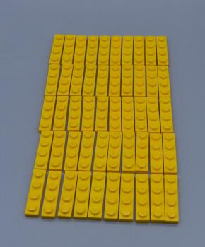 Preview: LEGO 50 x Basisplatte 1x4 gelb yellow basic plate 3710 371024