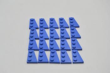 Preview: LEGO 20 x FlÃ¼gelplatte rechts blau Blue Wedge Plate 3x2 Right 43722