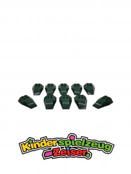 Preview: LEGO 10 x Keilstein Cockpit dunkelgrÃ¼n Dark Green Wedge 6x4 Triple Curved 43712