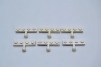 Preview: LEGO 6 x Kupplung AnhÃ¤nger weiÃŸ White Plate Modified 1x4 with Tow Ball 3184 