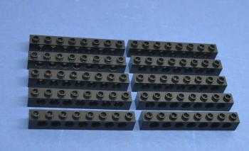 Preview: LEGO 10 x Lochstein Lochbalken schwarz Black Technic Brick 1x8 with Holes 3702