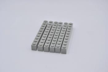 Preview: LEGO 6 x Basisstein althell grau Light Gray Brick 1x10  6111 611102