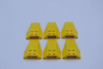 Preview: LEGO 6 x Keilstein Cockpit gelb Yellow Wedge 6x4 Triple Curved 43712