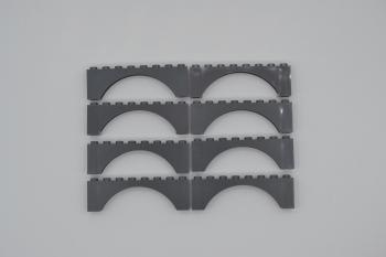 Preview: LEGO 8 x Bogen BrÃ¼cke neues dunkelgrau Dark Bluish Gray Brick Arch 1x8x2 3308