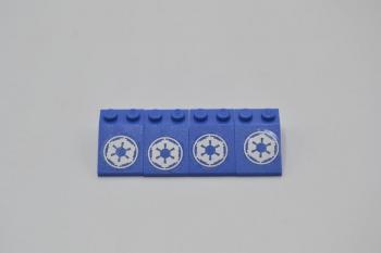 Preview: LEGO 4 x SchrÃ¤gstein blau Blue Slope 33 3x2 SW Imperial Logo Pattern 3298pb034