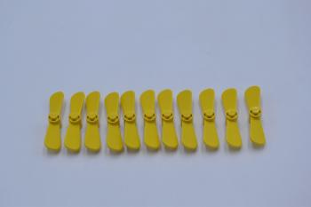 Preview: LEGO 10 x Propeller Flugzeug gelb Yellow Propeller 2 Blade Twisted 4745