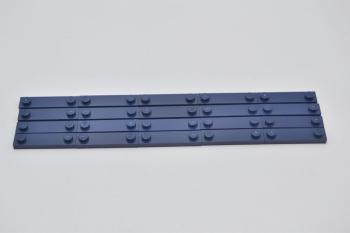 Preview: LEGO 20 x Fliese dunkelblau Dark Blue Plate Modified 1x4 with 2 Studs 92593