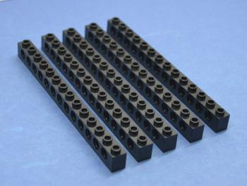 Preview: LEGO 5 x Lochstein Lochbalken schwarz Black Technic Brick 1x14 with Holes 32018