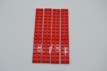 Preview: LEGO 4 x Basisplatte 2x16 rot red basic plate 4282 428221