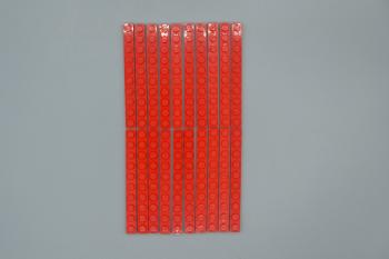 Preview: LEGO 20 x Basisplatte Grundplatte Bauplatte rot Red Basic Plate 1x10 4477