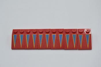 Preview: LEGO 6 x SchrÃ¤gstein bedruckt rot Red Slope 33 3x2 with Triangles 3298pb013