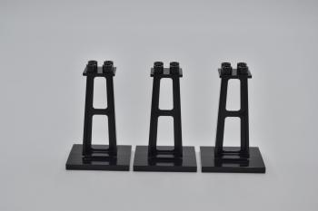 Preview: LEGO 3 x StÃ¼tze SÃ¤ule Pfeiler TrÃ¤ger schwarz Black Support 4x4x5 Stanchion 2680