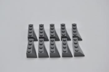 Preview: LEGO 10 x Keil neues dunkelgrau Dark Bluish Gray Wedge 4x2 Sloped Right 43720