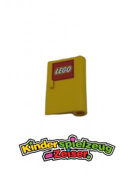 Preview: LEGO TÃ¼r rechts gelb Yellow Door 1x3x4 Right with Lego Logo Hinge Open 58380pb01