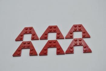 Preview: LEGO 6 x FlÃ¼gelplatte Ausschnitt rot Red Wedge Plate 4x6 47407