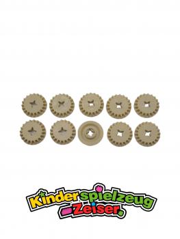 Preview: LEGO 10 x Technik Zahnrad 20 ZÃ¤hne beige Tan Technic Gear 20 Tooth Bevel 32198