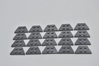 Preview: LEGO 20 x FlÃ¼gelplatte neues dunkelgrau Dark Bluish Gray Wedge Plate 2x4 51739