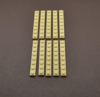 Preview: LEGO 10 x Basisplatte beige Tan Plate 1x8 3460 4114324