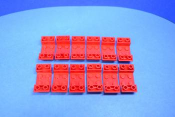 Preview: LEGO 12 x SchrÃ¤gstein Wanne red Rot Slope Inverted 45 4x2 Double 4871