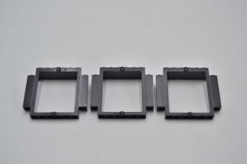 Preview: LEGO 3 x TÃ¼r Rahmen schwarz Black Door Frame 2x8x6 Swivel Bottom Notches 30101
