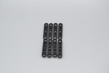 Preview: LEGO 8 x Gelenkverbinder flach schwarz Black Technic Plate 1x5 Toothed Ends 2711