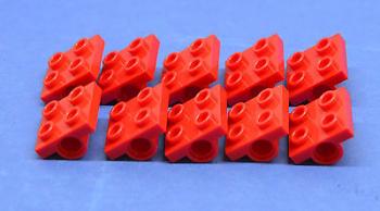 Preview: LEGO 10 x Platten 2x2 mit 2 Löcher rot | red plate axis 2817 281721