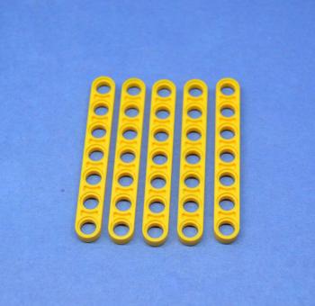 Preview: LEGO 5 x Technik Liftarm 1x7 gelb flach yellow technic lever 7M 32065 4114672