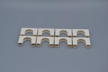 Preview: LEGO 8 x Brückenstein 1x2x4 weiß white brick with bow arch 6182