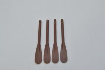 Preview: LEGO 4 x Paddel Ruder rotbraun Reddish Brown Utensil Oar Paddle Reinforced 87585