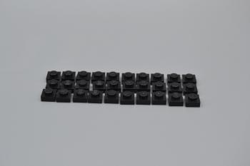 Preview: LEGO 30 x Basisplatte Bauplatte schwarz Black Plate 1x1 3024 302426