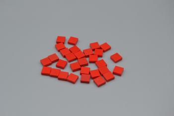 Preview: LEGO 30 x Fliese mit Rille rot Red Tile 1x1 with Groove 3070b