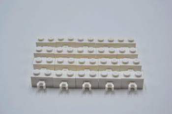 Preview: LEGO 20 x Stein weiÃŸ White Brick Modified 1x2 with Open O Clip Thick 30237b