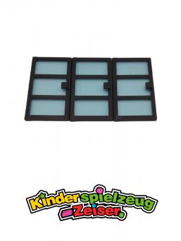 Preview: LEGO 3 x TÃ¼r mit Glas schwarz Black Door 1x4x6 with 3 Panes with Glass x39c01