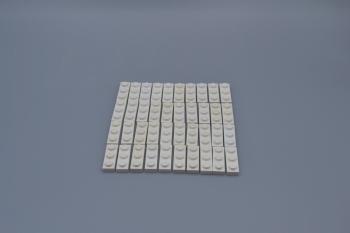 Preview: LEGO 40 x Basisplatte Bauplatte Grundplatte weiÃŸ White Basic Plate 1x3 3623 