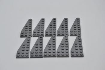 Preview: LEGO 10 x FlÃ¼gel links neues dunkelgrau Dark Bluish Gray Plate 8x3 Left 50305