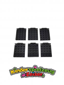 Preview: LEGO 6 x Platte FalltÃ¼r schwarz Black Plate 4x6 Trap Door Long Pins 92099