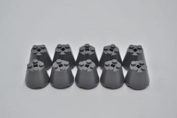 Preview: LEGO 10 x Kegel Zylinder Konus neues dunkelgrau Dark Bluish Gray Cone 3x3x2 6233