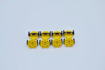 Preview: LEGO 8 x Radhalter Rad gelb Yellow Plate Round 2x2 Thin Wheel Holder 2655c02