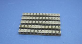 Preview: LEGO 5 x Lochstein althell grau Light Gray Technic Brick 1x12 with Holes 3895