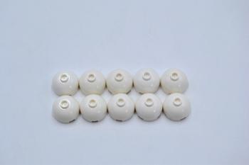 Preview: LEGO 10 x Rundstein Kuppel weiÃŸ White Brick Round 2x2 Dome Top Hollow Stud 553c