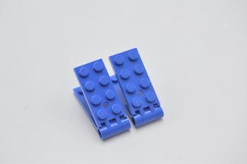 Preview: LEGO 2 x Schanier Klappschanier groÃŸes Loch blau Blue Hinge Plate 2x4 3149c01