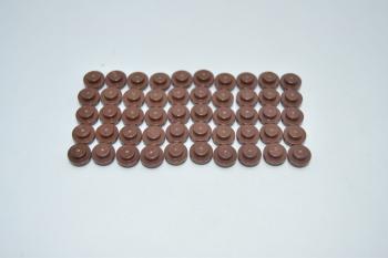 Preview: LEGO 50 x Rundplatte rotbraun Reddish Brown Plate Round 1x1 4073