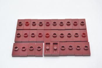 Preview: LEGO 30 x Fliese dunkelrot Dark Red Plate 1x2 with 1 Stud without Groove 3794a