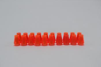 Preview: LEGO 20 x Kegel ohne Rille Trans-Neon Orange Cone 1x1 without Top Groove 4589