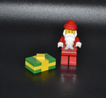 Mobile Preview: LEGO 1 x Minifig Weihnachtsmann Bart Hände Geschenk weiß Santa christmas hol014 